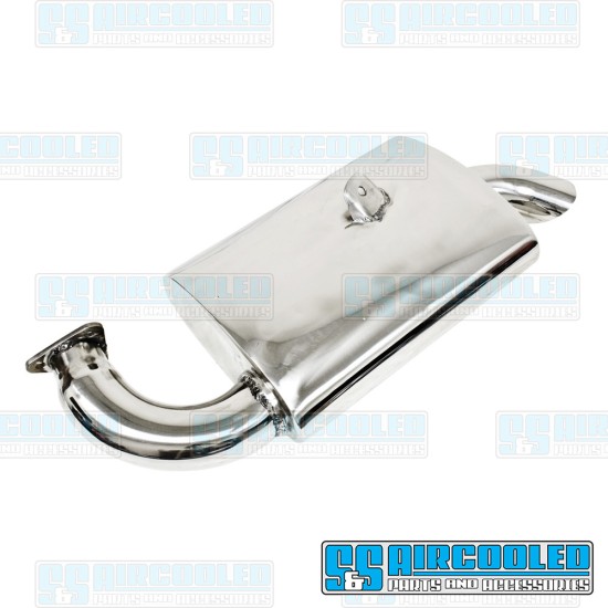 EMPI VW Muffler, Phat Boy, Stainless Steel, 00-3206-0