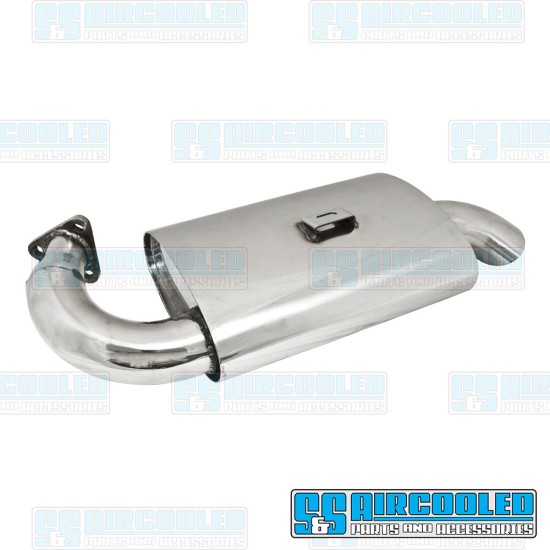 EMPI VW Muffler, Phat Boy, Stainless Steel, 00-3765-0