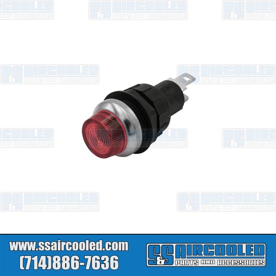EMPI VW Dash Indicator/Warning Light, 9/16" Lens, Red, 00-9376-0