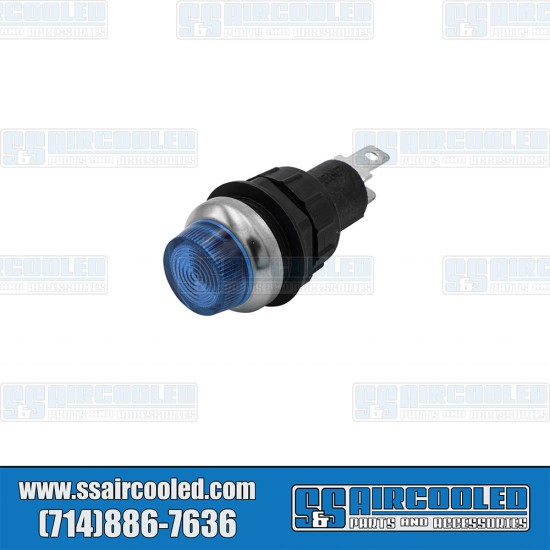 EMPI VW Dash Indicator/Warning Light, 9/16" Lens, Blue, 00-9377-0