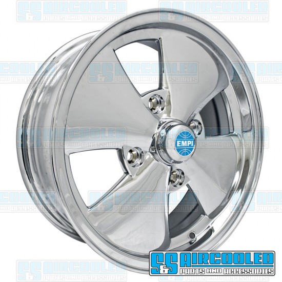 EMPI VW Wheel, 4-Spoke, 15x5.5, 4x130 Pattern, Chrome, 10-1094-0