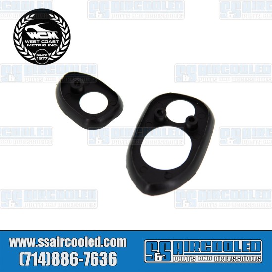 West Coast Metric VW Hood Handle Seals, Handle to Body, Upper & Lower, Black, 113-579A-BK