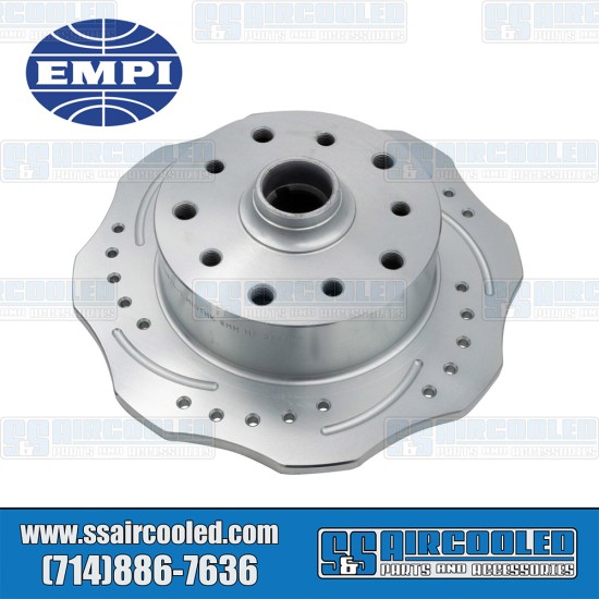 EMPI VW Brake Rotor, Front, 5x130/5x4.75, Drilled/Slotted, Left, 22-3874-7