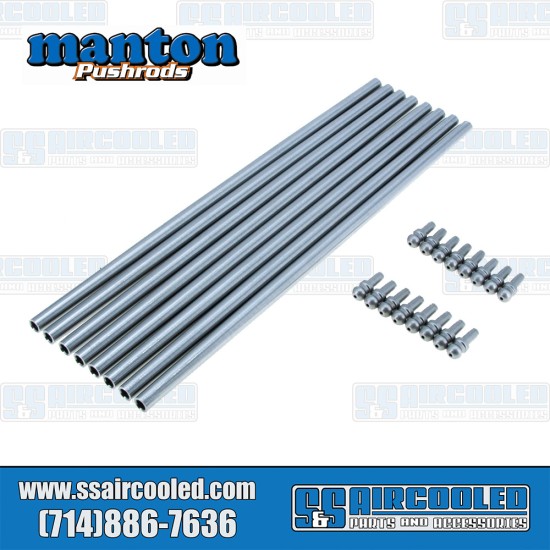 Manton VW Pushrods, 3/8" to 5/16"(Dual Taper) x .095" Wall Chromoly, 11.500 Un-Cut Length, 313