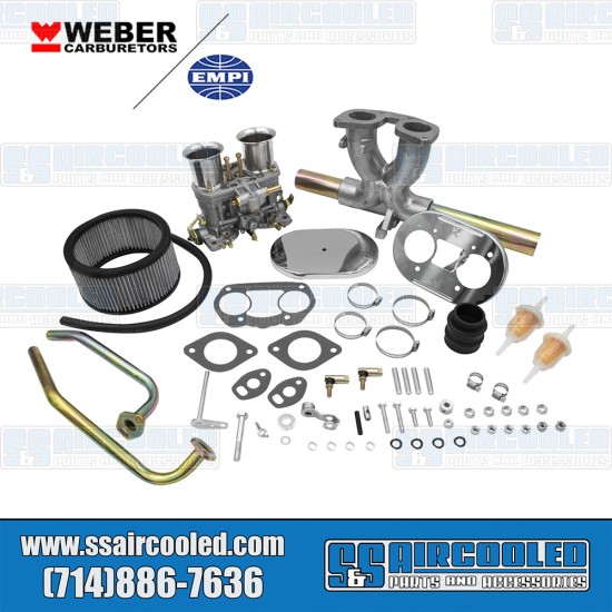 Weber/EMPI VW Carburetor Kit, Single 44mm IDF w/Air Filter, 43-7316-0