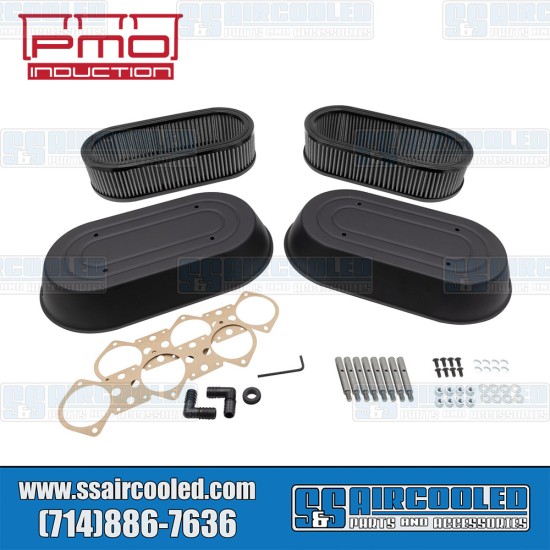 PMO Induction Porsche Air Filter/Water Shield Assembly, Short Height, PMO Carburetors, PMO-312-0