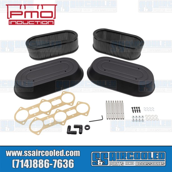 PMO Induction Porsche Air Filter/Water Shield Assembly, Standard Height, Weber Carburetors, PMO-314-0